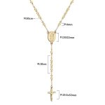 235 pi�ces dor - long collier de perles de j�sus en acier inoxydable pour femmes et hommes chapelet chr�tie ...