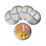 23cm lot de 4 assiette plate incassable avec 3 compartiments assiette à dîner divisée allant micro - ... 23cm lot de 4 assiette plate incassable avec 3 compartiments assiette à dîner divisée allant micro - ...