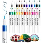 24 feutres acryliques 2mm pointe imperm�ables pour verre toile bois plastique papier ?ufs p�ques cr�ation ...