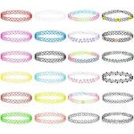 24 pcs collier choker collier �lastique cha�ne �lastique ensemble de colliers ras du cou extensibles ...