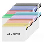 Pochette document zippe - fournitures de bureau - 24 pcs - pvc mesh - a4 - tanche