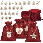 24 pcs sac de cadeau bijoux perles jute pochettes sachets en lin avec ornement chiffre calendrier de ... 24 pcs sac de cadeau bijoux perles jute pochettes sachets en lin avec ornement chiffre calendrier de ...