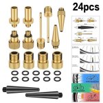 24 pi�ces / ensemble de valve de v�lo sv av dv adaptateur v�lo � voiture valve joint anneau v�lo pompe ...