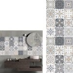 24 pi�ces - stickers carrelage - stickers d�coratifs en pvc imperm�able - stickers muraux pour salle ...