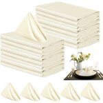 24 serviettes table tissu 43x43 cm ? r�utilisables ? blanc cass� ? pour h�tels mariages f�tes