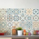 24 stickers adhsifs carrelages sticker autocollant carreaux ciment mosaque carrelage mural salle bain ...
