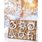 24pcs decoration noel bois ornements - aqsacokiya - boule en bois pendentifs artisanat - suspension sapin ...