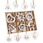 24pcs decoration sapin noel en bois - aqsacokiya - 6 styles decoration de nol en bois - arbre de nol ...