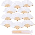 24pcs eventail mariage eventail pliant ventilateur bois papier et blanc eventail japonais poche pliante ...