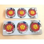 24v acier inoxydable tui 3 rond led arrire feux lampes remorque camion chssis gauche + droit