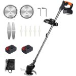 24v coupe bordure electrique sans fil d&eacute broussailleuse &agrave batterie avec 2 batteries li - ...