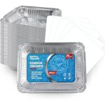 25 barquettes en aluminium avec couvercle alimentaire jetables de 1000 ml - emballage alimentaire le ...