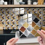 25 pi�ces marbre stickers adh�sive d�corative � carreaux pour salle de bains et cuisine stickers carrelage ...