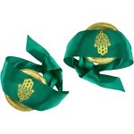 25 rubans verts henn bracelet mariage oriental main de fatma dor porte bonheur tissu satin vert?
