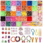 2500 + elastique bracelet kit40 grilles bricolage lastique loom bands kit enfant caoutchouc bracelet ...