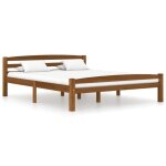 25399�luxueuse 160 x 200 cm?top?cadre de lit 2 personnes marron miel bois de pin massif 160x200 cm strucutre ...