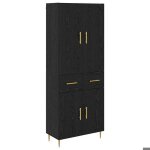 [2550735]enfilade meuble haut - buffet de salonmeuble de rangement ch�ne noir 695x34x180 cm bois ding�nieriepo ...