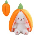 25cm lapin de p�ques peluche doudou lapin cache - cache avec fermeture �clairdouceur carottes fraises ...