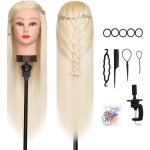26 - 28inch doux tte  coiffer 100% synthtique blond tete a coiffer professionnelle pour le salon coiffeur ...