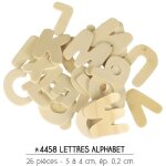Alphabet en bois - ctop - 26 lettres - 3 - 4 cm - �paisseur 02 cm