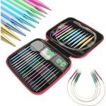 26pcs kit aiguille pull daiguilles  tricoter circulaires en aluminium interchangeables 2. 75mm - 10mm ...