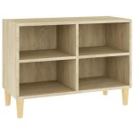 277 hommie * - new meuble bas pour tv haute qualit armoire tv avec pieds en bois massif chne sonoma ...