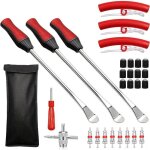 28 pi�ces demonte pneu moto - outil levier de pneu avec 3 protections de jantes u2013 outil de montage ...