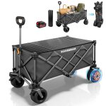 280l chariot de transport 120kg 50w double moteur sans balai avec plateau 4. 0ah batt 3 vitesses brouette ...