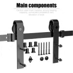 Rail de porte coulissante suspendu haute qualit� - noir - en applique - 35 mm - en bois - transparent ...