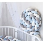2m tour de lit coussin serpent coussin tress pare - chocs velours protection bb 100% fait  main bleu ...