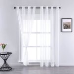 2pcs 140 * 260cm rideau voilage - double panneaux rideau en voile tulle avec oeillets draperies souple ... 2pcs 140 * 260cm rideau voilage - double panneaux rideau en voile tulle avec oeillets draperies souple ...