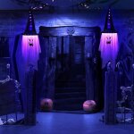 2pcs 1m fantme chapeau sorciere dcoration halloween avec guirlande lumineuse led convient  deco noel ...