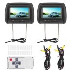 2pcs 7 in appui - t�te ajustable sans fil lcd lecteur vid�o usb mp5 display - noir - fra