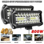 2pcs 800w phare de travail carre a leds dc 9v - 30v quad camion bateau tracteur offroad imperm�able