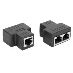 2pcs�adaptateur de c�ble ethernet r�partiteur de rallonge de connecteur lan interface femelle rj45 pour ...