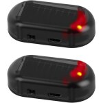 2pcs alarme solaire voiture anti - vandalisme clignotement nocturne surveillance automatique s�curit� ...