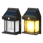 2pcs applique murale ext�rieure solaire lanterne murale r�tro avec capteur de mouvemen 3 modos ip65 pour ...