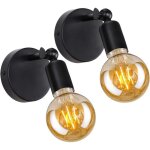 2pcs applique murale industrielle vintages tokius lamp murale e27 mtal noir luminaire intrieur pour ...