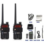 2pcs baofeng uv - 5r talkie - walkie 128 canaux double bande rechargeable metteur - rcepteur portable ...