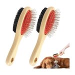 2pcs brosse chien et chat double face brosse matériau bambou brosse pour chien pour chiens et chats poil ... 2pcs brosse chien et chat double face brosse matériau bambou brosse pour chien pour chiens et chats poil ...
