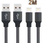 2pcs cble chargeur 2mcble pour iphone xs max / xs / xr / x 8 8plus 7 7plus 6 6s plus / ipad / ipod