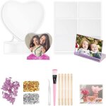 2pcs cadre photo diy moules en rsine silicone forme de coeur rectangle bijoux moules
