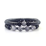 2pcs couple bracelet 8mm perle bracelet hommes dames pierre volcanique onyx tiger eye yoga bracelet �l�gant ...