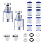 Filtre à eau pour robinet - anti calcaire - rotatif 360° - 2 pièces - 8 éléments filtrants Filtre à eau pour robinet - anti calcaire - rotatif 360° - 2 pièces - 8 éléments filtrants