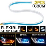 2pcs led stroboscope phare bande clignotant squentiel lumire lampe voiture 60cm bo51549