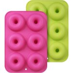Moule  donuts en silicone - cake factory - antiadhsif - vert + rose