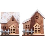2pcs noël allumer la maison en bois led village de noël noël rustique table de noël décoration pièce ... 2pcs noël allumer la maison en bois led village de noël noël rustique table de noël décoration pièce ...