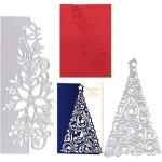 2pcs nol matrice de dcoupe scrapbooking en mtal pochoirs de dcoupe forme sapin fleur de nol outil ...
