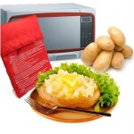 2pcs / pack rouge cuiseur lavable sac de pommes de terre au four micro - ondes de cuisson de pommes de ...