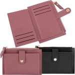 2pcs petits porte monnaie mini porte cartes en cuir pu portefeuilles pour femme et homme 6 compartiments ...